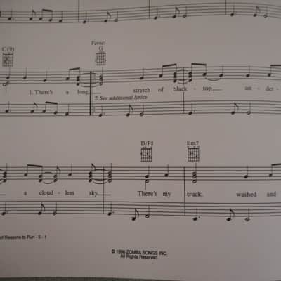 Warner Bros Rick Trevino "Running Out of Reasons to Run" Sheet Music 1996 image 3