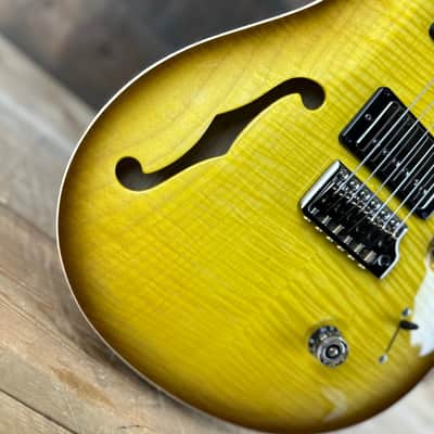 PRS Wood Library Custom 24 Semi-Hollow Flame Maple 10 Top Korina Back - Livingston Lemondrop 391118 image 3