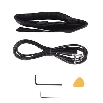 Burning Fire 4-String Electric Bass Guitar – Black, Full Size, 24 Frets, Right-Handed with Bag and Accessories image 5