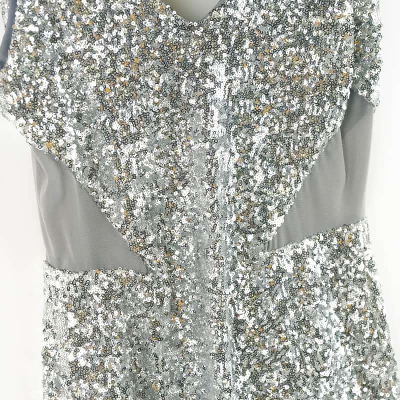 bebe silver sequin dress Bebe Women's Clear Sequin Dress