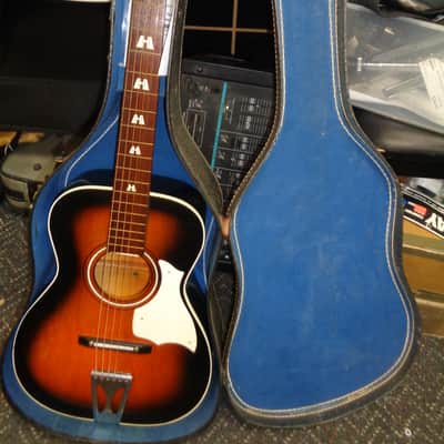 vintage Harmony Stella H+-6130 acoustic guitar with chipboard case image 1