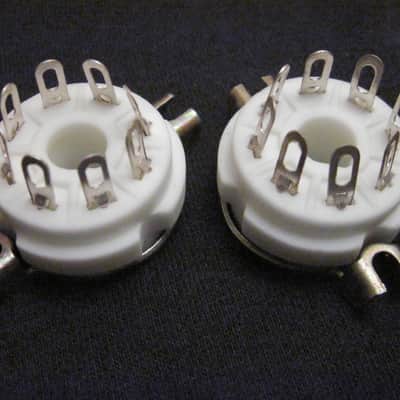 Octal Tube Sockets, Lot of 2, Generic, 26.5mm or 1.044" CO, Ceramic, Mounting Rings, China image 3