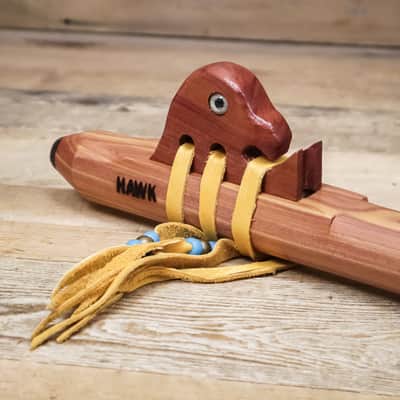 Hawk Native American Style ProLine Flute w/ Buffalo Totem E-Minor Aromatic Cedar image 2