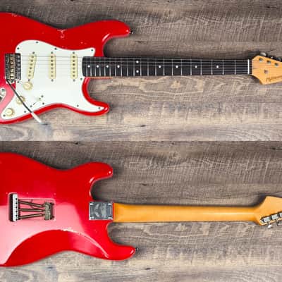 MyDream Stratocaster Custom Built - Light Relic Hot Rod Red Texas Special image 1