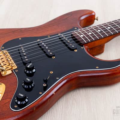 1992 Fender Stratocaster Order Made Walnut Satin Nitro Lacquer w/ Gold Hardware & Case, Japan MIJ Fujigen image 6