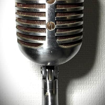 Vintage 1940s Shure 55 'Fatboy' Dynamic Microphone, works w/stand & cable (F1) image 5