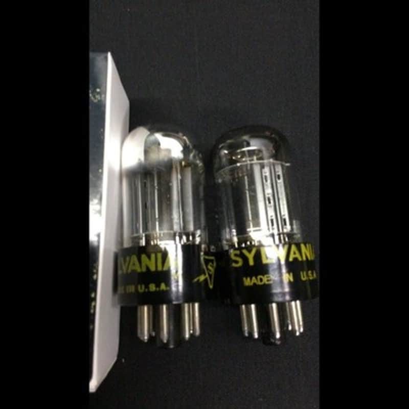 GREAT PAIR SYLVANIA 6SN7GTB Vintage Audio Black Plate VACUUM TUBES