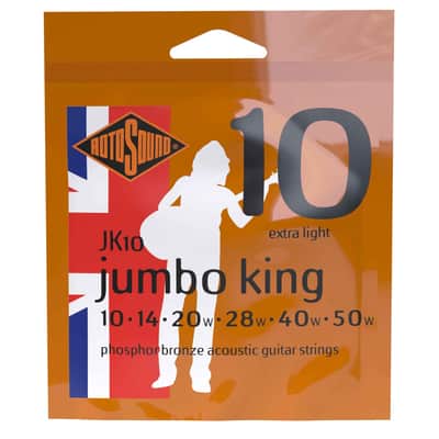 Rotosound JK10 Jumbo King Phosphor Bronze Acoustic Guitar Strings - Extra Light (10 - 50)
