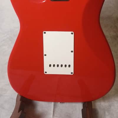1987 Young Chang E10 Squier 1957 Reissue *Gorgeous Flame Maple Neck* Active EMG Select's W/ Awesome Red Light! Alder Body W/ Maple Cap and Back!- Torino Red image 15