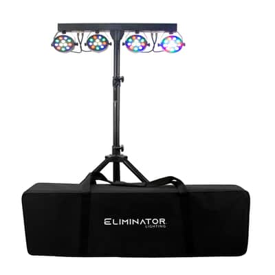 (2) Eliminator Mini Par Bar Lighting Systems w/4xLED Par Lights+Stand+Remote+Bag image 2