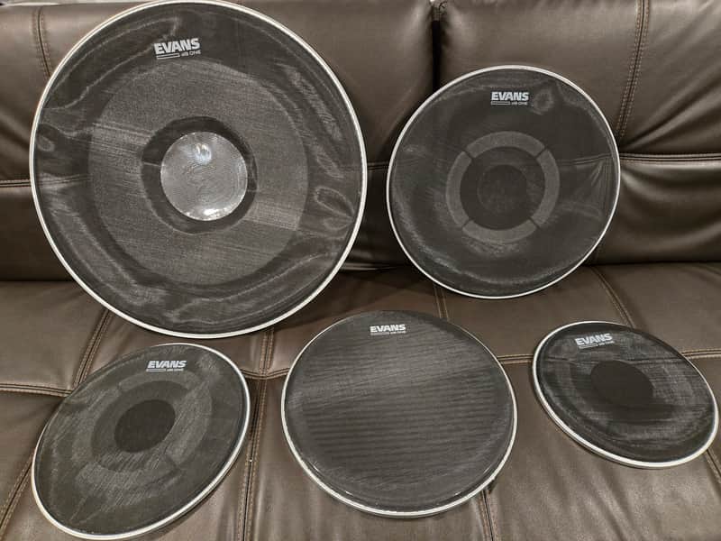 Evans EPPB-DB1-R dB One Low Volume 10/12/14/16/22" 5pc Drum Head Pack 2020s - Black image 1