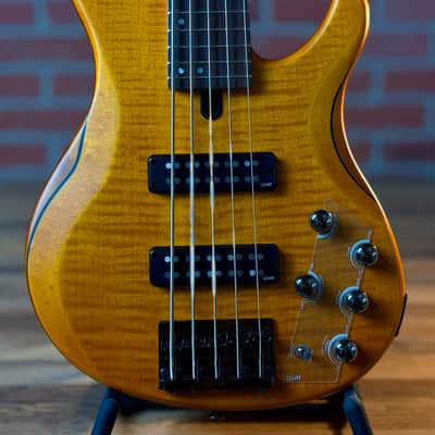 Yamaha TRBX605FM 5-String Electric Bass Guitar - Matte Amber image 2