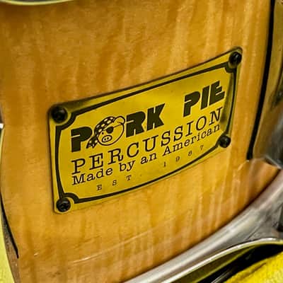 Pork Pie 6x14 10-Lug Snare (2008) Natural Curly Maple image 12