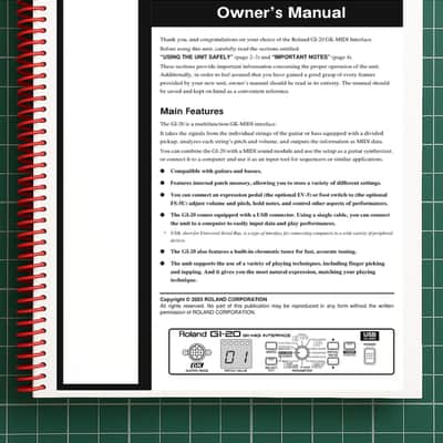 Roland GI-20 — Owners Manual User Guide Instructions — 71 Pages — USA Made