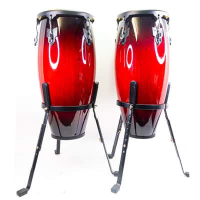 Meinl Headliner Series 11" & 12" Wood Conga Set with Basket Stands – Wine Red image 6