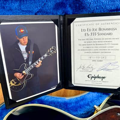 🔥2018🔥 Epiphone Joe Bonamassa ES-355 Limited Edition Black + OHSC & Signed COA image 6