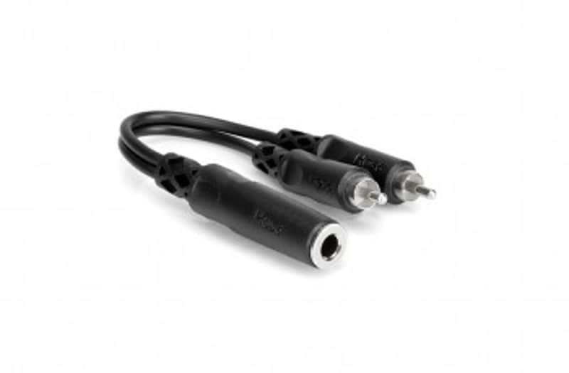 Hosa YPR-131 - 1/4" TS (Mono) Female to Dual RCA Adapter image 1