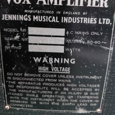 Vox AC-50 2-Channel 50-Watt Diode-Rectified Guitar Amp Head 1965 - 1966 - Black with Diamond Cloth image 7