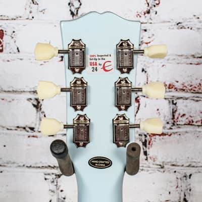 Epiphone J-180 LS Frost Blue - Incl. Hard Case image 6