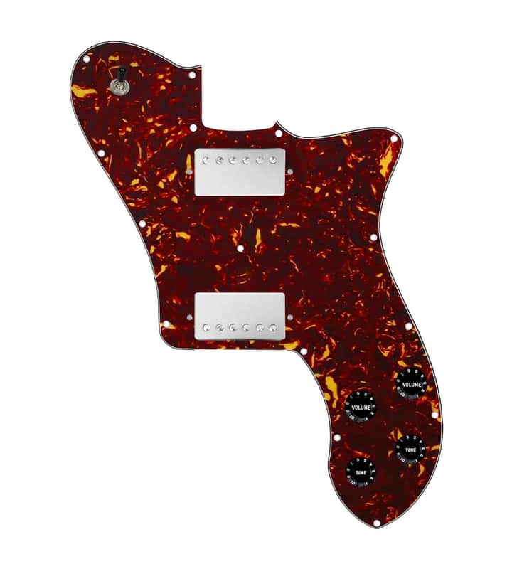 920D Custom 72 Deluxe Tele Loaded Pickguard With Nickel Roughneck Humbuckers, Black Knobs, and Tortoise Pickguard image 1