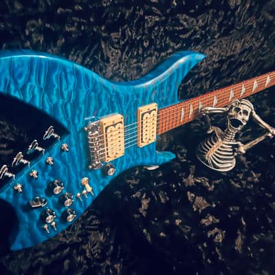 BC Rich Bich 10 Quilt Trans Candy Blue Mint Custom Shop image 4