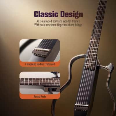 SONICAKE Portable / Compact / Silent / Travel Acoustic & Electric Guitar image 7