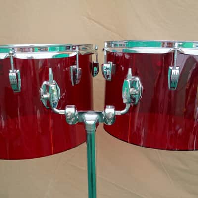 LUDWIG VISTALITE 70's VINTAGE CONCERT TOM RED 13" XLNT~ONE DRUM ONLY image 4
