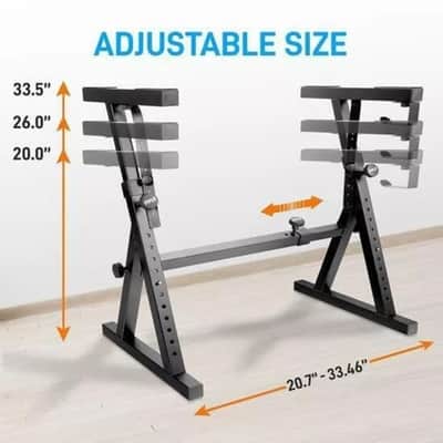 Heavy Duty Folding Z-Design Keyboard Stand with Adjustable Width & Height – PKST38 image 2