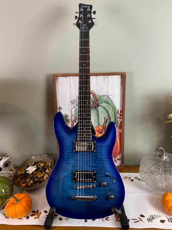 Framus D-Series Diablo Supreme - Bleached Ocean Blue Burst Transparent High Polish image 1