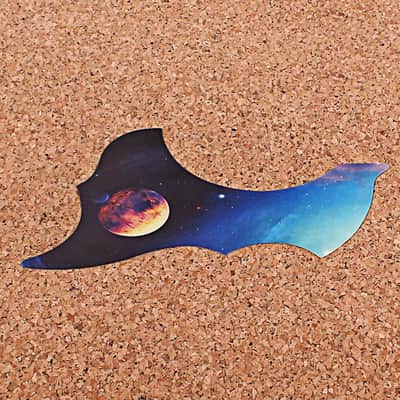 New Celestial Planet Space Guitar Pickguard Scratch Protective Plate Sticker 2023 - Adhesive backing image 4