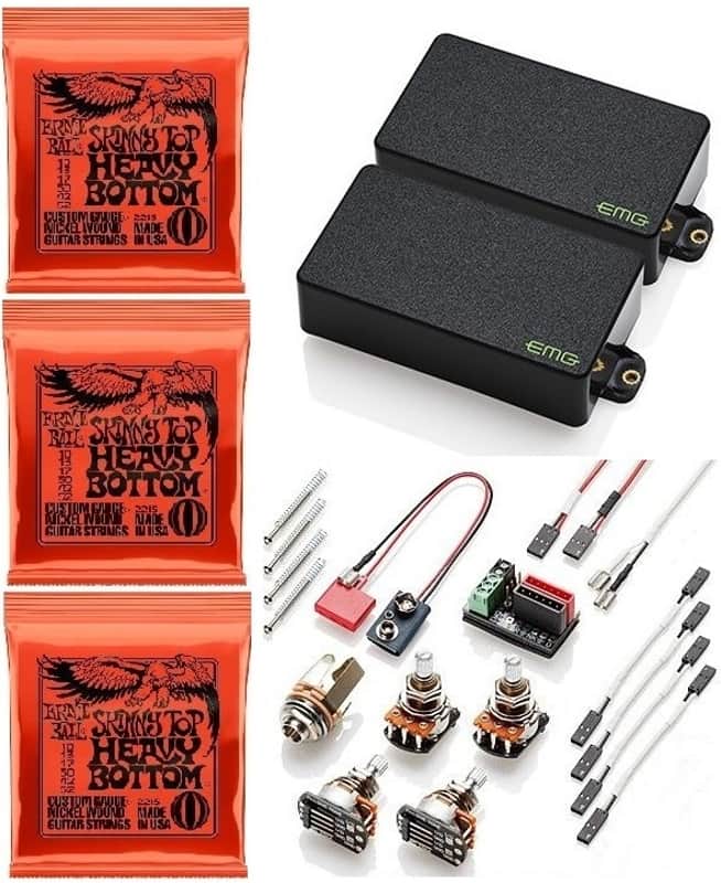 EMG KH-BB Set Kirk Hammett Bone Breaker Black Humbucker Short Pots (3 EB HEAVY BOTTOM 10-52 STRINGS) image 1