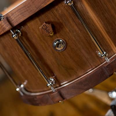 HHG Drums 14x7 Walnut Stave Snare With Wood Hoops, Semi Gloss Lacquer image 6