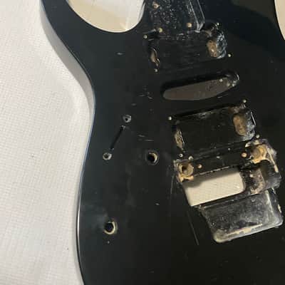 2000's Indonesian Ibanez RG370DXL Lefty Black Basswood Guitar Body Floyd Ready Project image 10