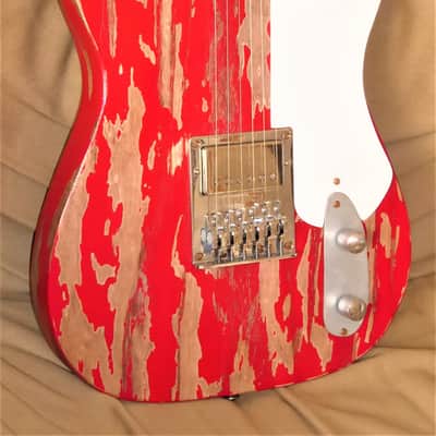 DY Guitars Billy Gibbons red Peeler relic tele body PRE-BUILD ORDER image 4