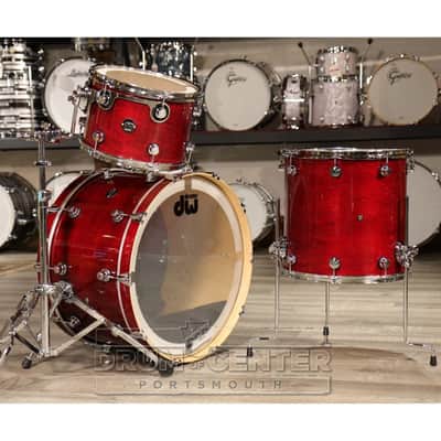 DW Performance 3pc Lacquer Drum Set 24/13/16 Cherry Stain image 2