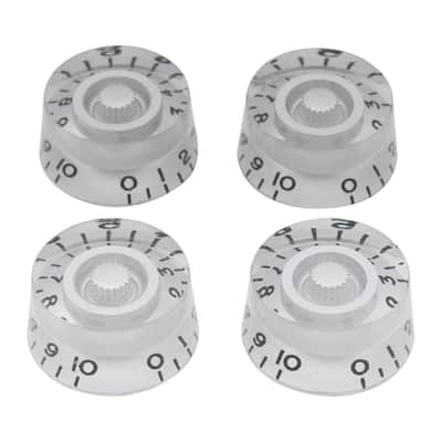 4 Silver LP Speed Control Knobs Electric Guitar Volume Tone Les Paul Metric image 1