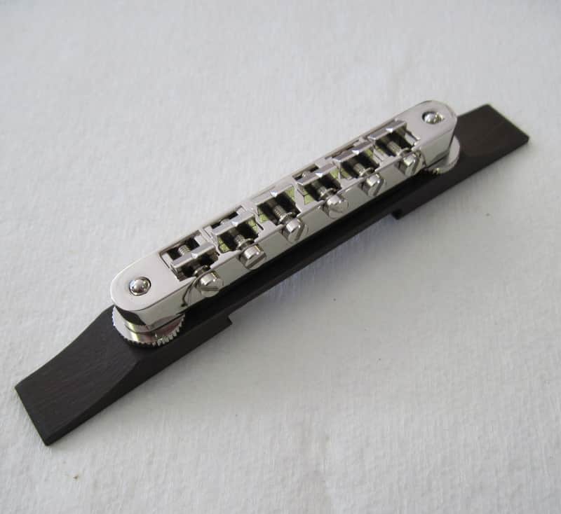 Gretsch 0485CA Nickel AOM Bridge Assy with Ebony Base 0060884049 image 1