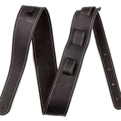 Fender® Monogram Leather Strap, Black Guitar Strap, Part Number #0990681006 image 1