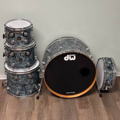 DW Collector's Series Drum Set - 10/12/15/22/14 Blue Abalone Finishply 1999 image 1