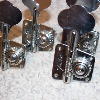 Vintage Original 1970s Fender Precision or Jazz Bass Chrome Tuner Set - No Tariffs image 4