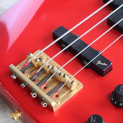 1989 Fender Japan PJR65 Jazz Bass Special PJ Active Contemporary Bass (Chrome Red) image 4