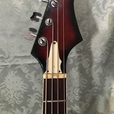 Teisco Kawai Tuxedo Bass Guitar - Short Scale - Vintage Chipboard Bass Case - 1968 image 5