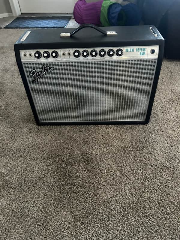Fender '68 Custom Deluxe Reverb 2-Channel 22-Watt 1x12" Guitar Combo 2013 - Present - Black image 1