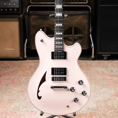 EVH Limited Edition SA-126 Special Semi-Hollow Electric Guitar - Satin Shell Pink with Ivory Case image 3