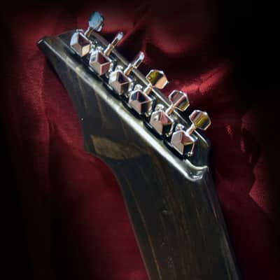 HandMade Lap Steel Guitar - Black / Brown Stain - Red Bevels - Satin Relic Finish - USA Made image 15