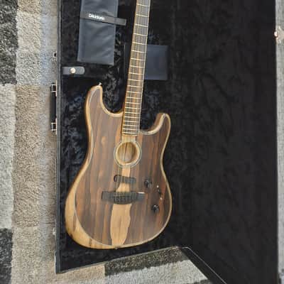 Fender Limited Edition Acoustasonic Electric Guitar Natural Ziricote 2020 - Natural Ziricote Wood image 13