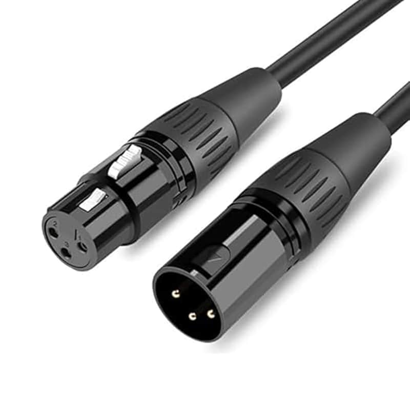 XLR Microphone Cable for Speaker or PA System, All Copper Conductors, 6MM PVC Jacket, Premium XLR to XLR True Shielded Wire Black(1, Style A, 3 Feet) image 1