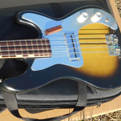 Very Cool Vintage Zim Gar EB1 Bass Guitar 1960s Sunburst Japan Teisco image 1