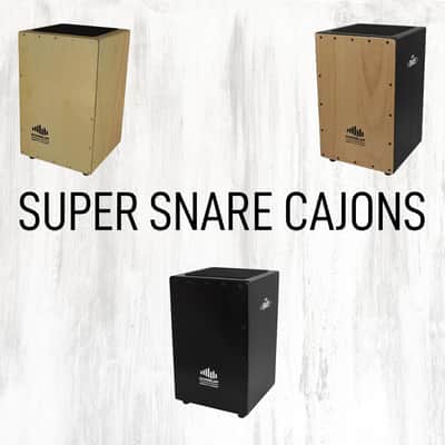 Echoslap Super Snare Cajon - Black - Siam Oak  & Maple, 4 Way Snare Wire + FREE Gig Bag image 5