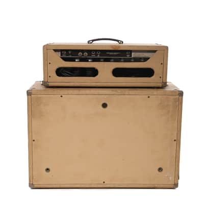 1961 Fender Bandmaster 6G7-A Piggyback Head and Cab - Blonde Tolex image 4